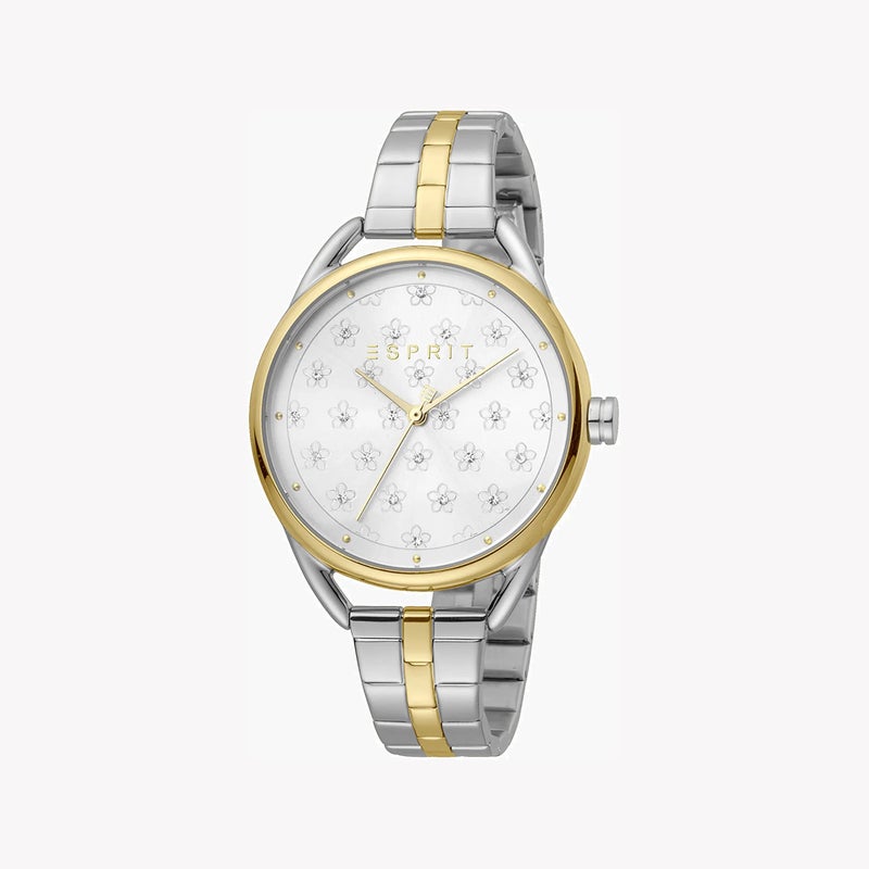 ESPRIT Women's Silver & Gold Stainless Steel Watch, Silver Dial|ES1L177M0115 - Image 2