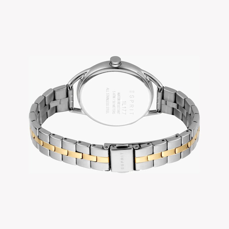 ESPRIT Women's Silver & Gold Stainless Steel Watch, Silver Dial|ES1L177M0115 - Image 4