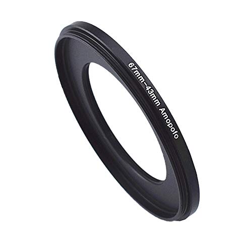 Amopofo 67 to 43mm Metal Ring/67mm to 43mm Step Down Rings Filter Adapter for UV,ND,CPL,Metal Step Down Rings,Compatible with All 67mm Camera Lenses & 43mm Accessories - Image 1