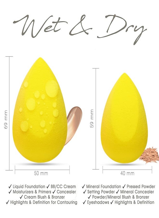 ALLURE Makeup Blender Sponge, Cut Drop Yellow - Image 3