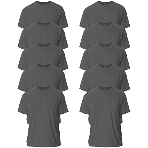 Gildan Adult Ultra Cotton TShirt Style G2000 Multipack Charcoal 10Pack Large - Image 1