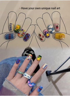 SYOSI SYOSI 10 Pcs Double-ended Nail Art Pens, Nail Art 3D Painted Pen Graffiti Pen for DIY Nail Art Nail Design Manicure Tools  - Image 5
