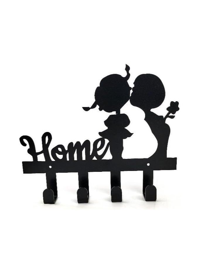 Stylish metal key holder with multiple sturdy hooks for hanging keys and accessories, it is sturdy and easy to mount on the wall, helping to organize things in a practical and tidy manner. - Image 1