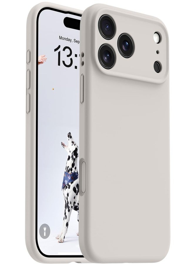 OTOFLY Magnetic for iPhone 17 Pro Case,Compatible with Magsafe,Classic Liquid Silicone Mobile Phone Case,Integrated Camera Control Button,Anti-Scratch Microfiber Lining,Stone - Image 1