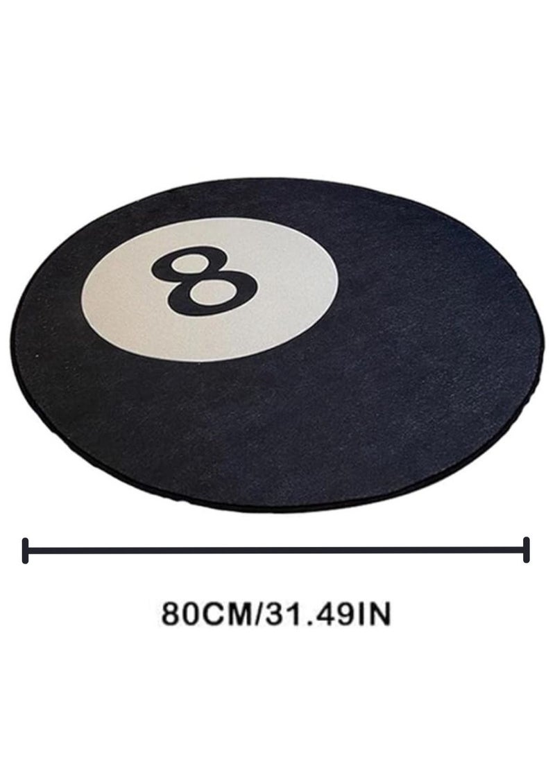 LOOPITYS No. 8 round floor mat, chair floor mat, non slip bathroom, bedroom, living room, entrance area floor mat, black carpet (80 * 80cm) - Image 3