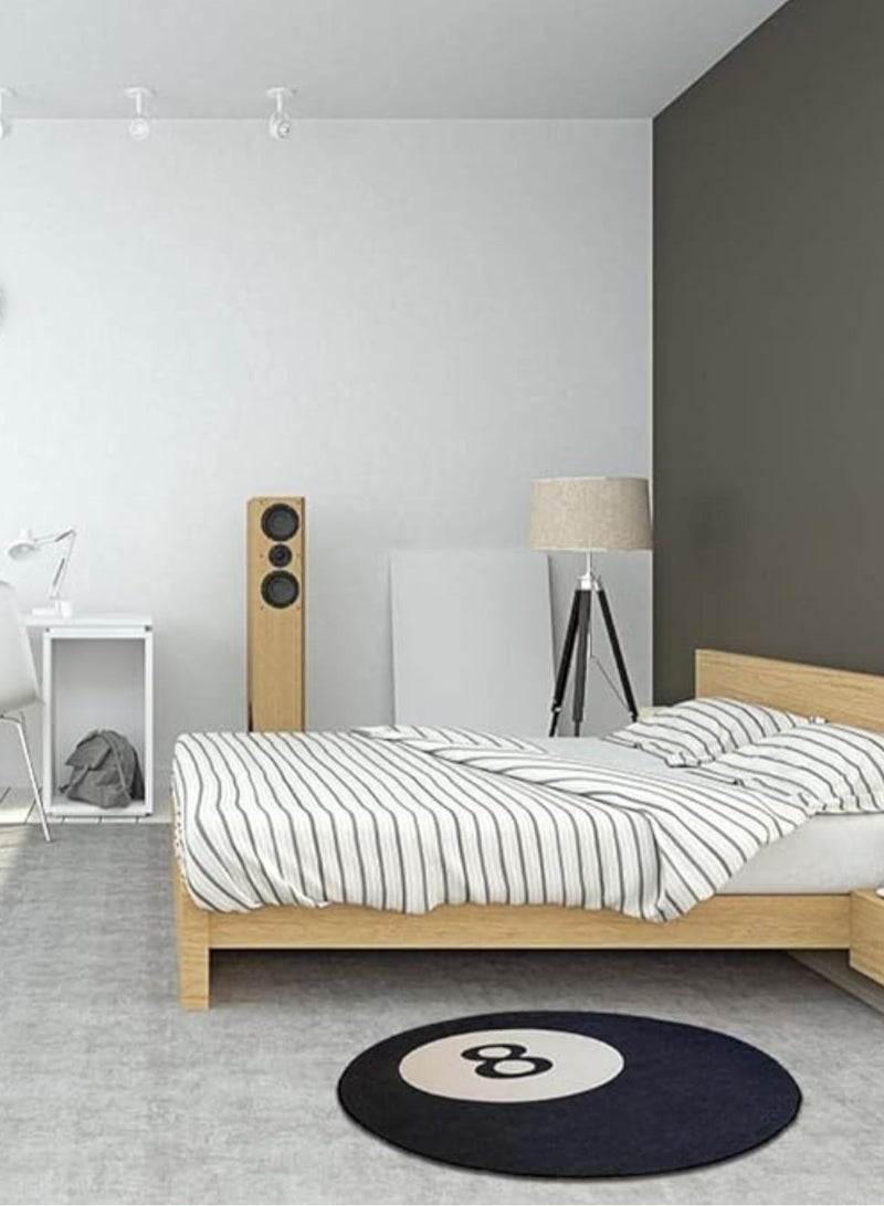 LOOPITYS No. 8 round floor mat, chair floor mat, non slip bathroom, bedroom, living room, entrance area floor mat, black carpet (80 * 80cm) - Image 4