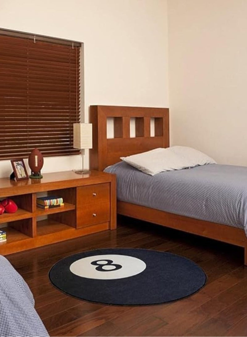 LOOPITYS No. 8 round floor mat, chair floor mat, non slip bathroom, bedroom, living room, entrance area floor mat, black carpet (80 * 80cm) - Image 5