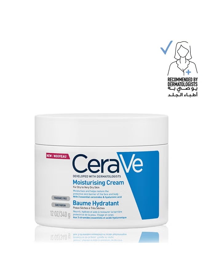 Beauty Bar CeraVe Family Moisturizing Cream with Ceramides and Hyaluronic Acid | Suitable for dry and very dry skin - 340g - Image 1