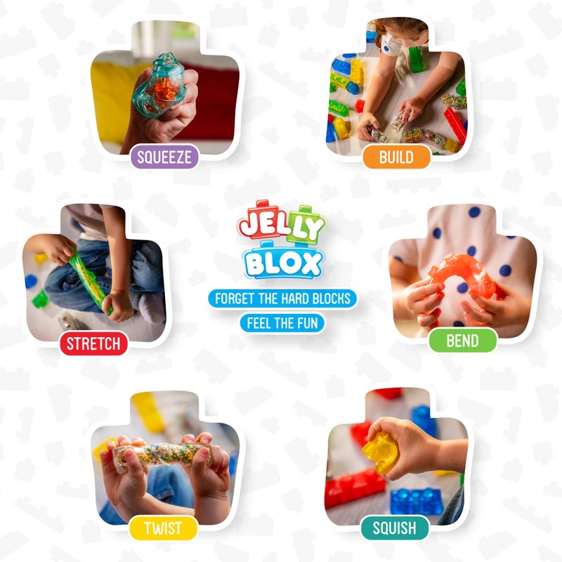Jelly Blox Construction Site Set | Includes 75 Pieces | Toddler & Preschool Building Blocks Kids Can Squeeze, Stretch, Squish | MESH ACCREDITED | Safety Tested & Ouch-Free | Sensory Play Toy Ages 2+ - Image 5