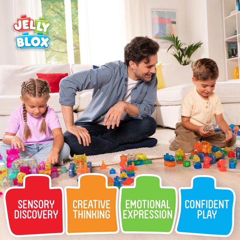 Jelly Blox Construction Site Set | Includes 75 Pieces | Toddler & Preschool Building Blocks Kids Can Squeeze, Stretch, Squish | MESH ACCREDITED | Safety Tested & Ouch-Free | Sensory Play Toy Ages 2+ - Image 4