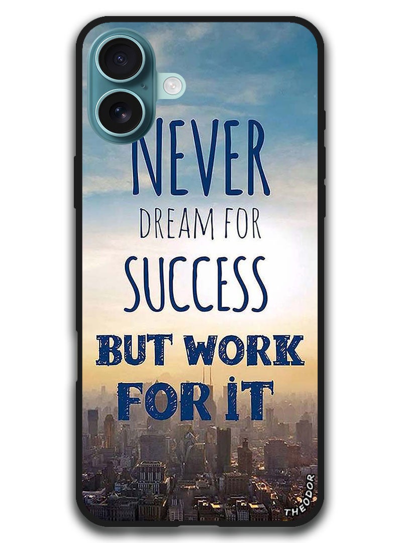 Theodor Protective Case Anti Scratch Shock Proof Bumper Cover For iPhone 16 (6.1)-inch Never Dreams For Success - Image 1