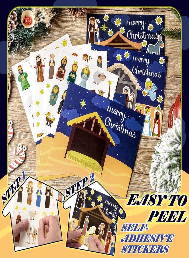 Geosar 36 Sheets Christmas Nativity Stickers Make a Nativity Scene Sticker Funny Jesus Stickers Build Your Own Christmas Crafts for Kids Religious Bible Scene Party Favor Supplies School Game Gifts - Image 4