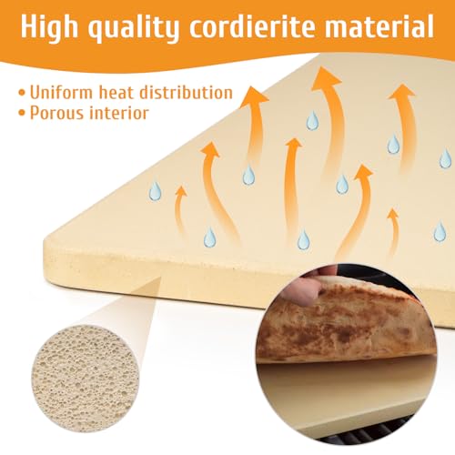 GDGZJJD Extra Large Pizza Stone 24" x 18",Cooking Stone for Grill Rectangular, Baking Pizza Stone for bread, Ideal for Grilling Baking Several Sizes of Pizzas - Image 3