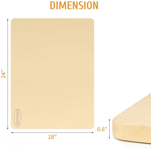 GDGZJJD Extra Large Pizza Stone 24" x 18",Cooking Stone for Grill Rectangular, Baking Pizza Stone for bread, Ideal for Grilling Baking Several Sizes of Pizzas - Image 2
