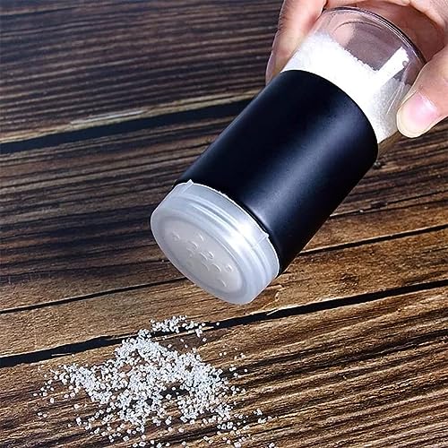 Agabani Salt Shaker for Professional Chef - Best Spice Mill Stainless Steel Salt and Pepper Shaker, Moisture-Proof Spice Dispenser, Holder Seasoning Condiment Set with Glass Bottom (Set of 2) - Image 4