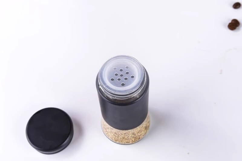 Agabani Salt Shaker for Professional Chef - Best Spice Mill Stainless Steel Salt and Pepper Shaker, Moisture-Proof Spice Dispenser, Holder Seasoning Condiment Set with Glass Bottom (Set of 2) - Image 3