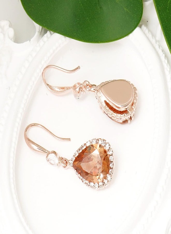 Wovanoo Crystal Drop Earrings for Women Cubic Zirconia Teardrop Earrings Sparkling Rhinestone Dangle Earring Gold Champion - Image 5