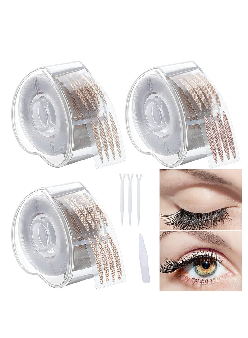 KASTWAVE Eyelid Tape Natrual Breathable Eyelid Strips Waterproof Invisible Eyelid Stickers with 3 Pieces Eyelid Forks Tweezer Small Round Head for Women Hooded Eyes Makeup, 1800pcs 3 Styles - Image 1