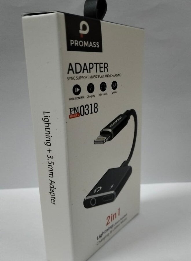 بروماس إضاءة 2 في 1 3.5 ملم لشحن سماعة الرأس والاستماع إلى الموسيقى. - Image 2