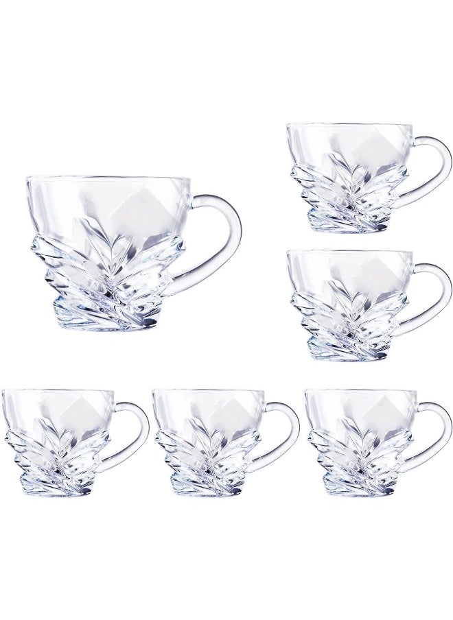 SAQOWARE Saqoware 6 Pcs Tea Glass Mug Set With Handle, 235ml  - Image 1
