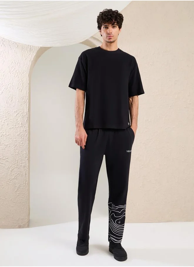 Styli Solid Badge Detail Oversized T-Shirt