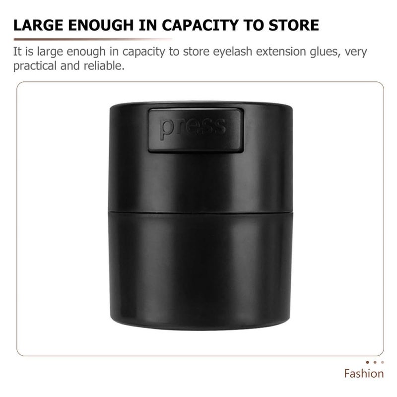 Black Sealed Airtight Eyelash Glue Storage Jar Container for Lash Extension Professional Use - Image 4