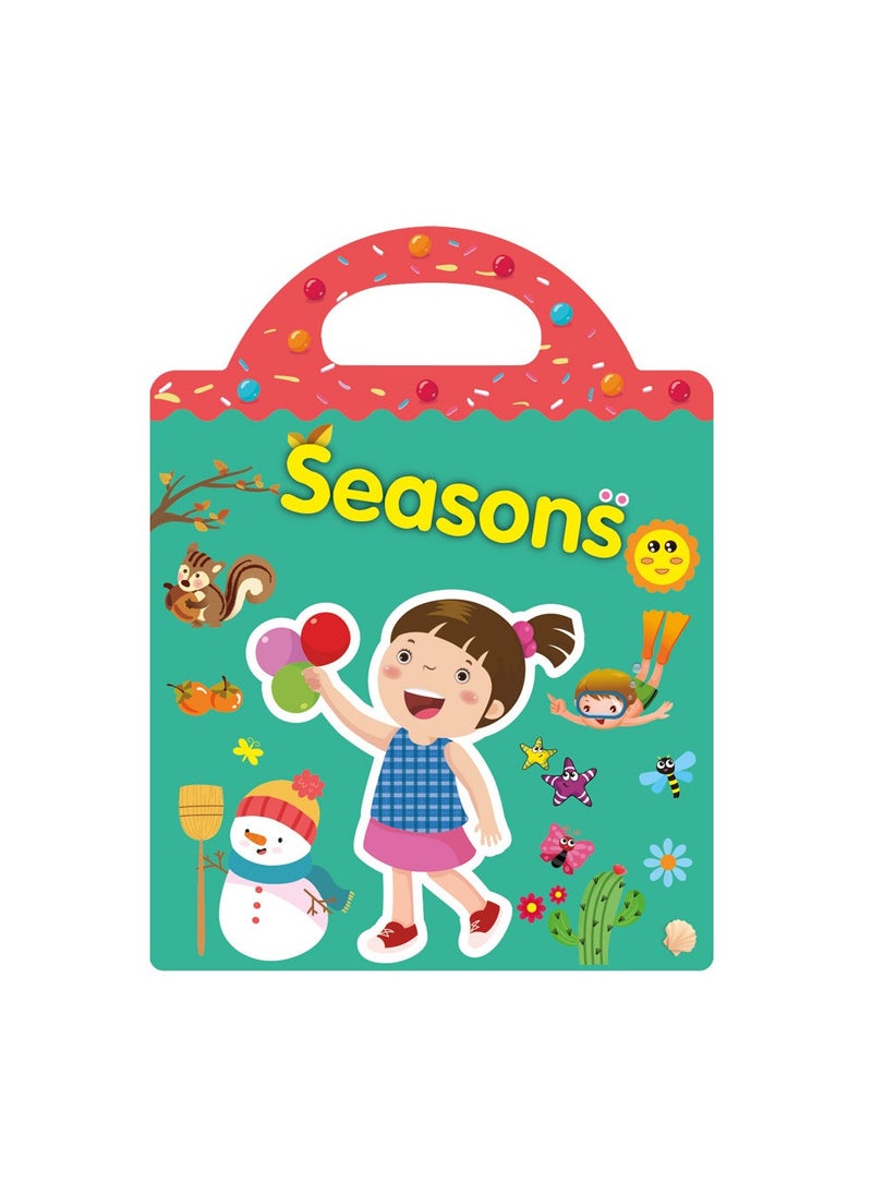Cross-border DIY fun childrens scene sticker book early education concentration training can be moved repeatedly paste quiet book Four Seasons 