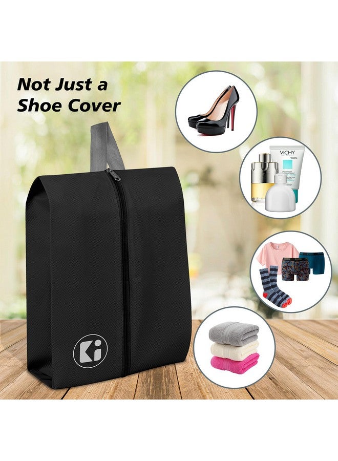 Kuber Industries Kuber Industries Pack of 24 Travel Organizer | Travel Carrying Bag | Toiletry Pouch with Chain | Shoe Cover for Travel-Hiking-Adventure | Multipurpose Storage Organizer Bag | Black - Image 5