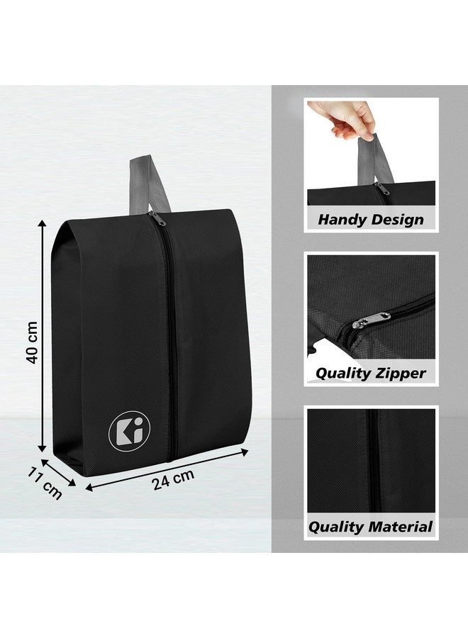 Kuber Industries Kuber Industries Pack of 24 Travel Organizer | Travel Carrying Bag | Toiletry Pouch with Chain | Shoe Cover for Travel-Hiking-Adventure | Multipurpose Storage Organizer Bag | Black - Image 3