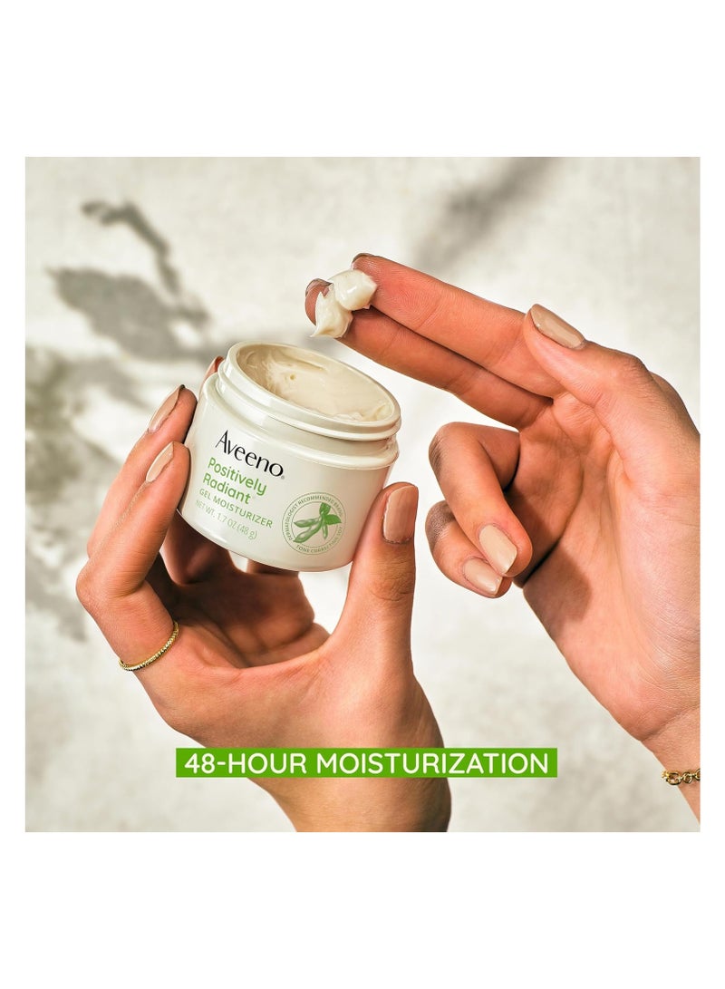 Aveeno Positively Radiant Daily Facial Moisturizer with Soy Tone Correcting Gel Cream Hydrating and Brightening Facial Gel Cream Evens Skin Tone and Texture Hypoallergenic 1.7 oz - Image 4