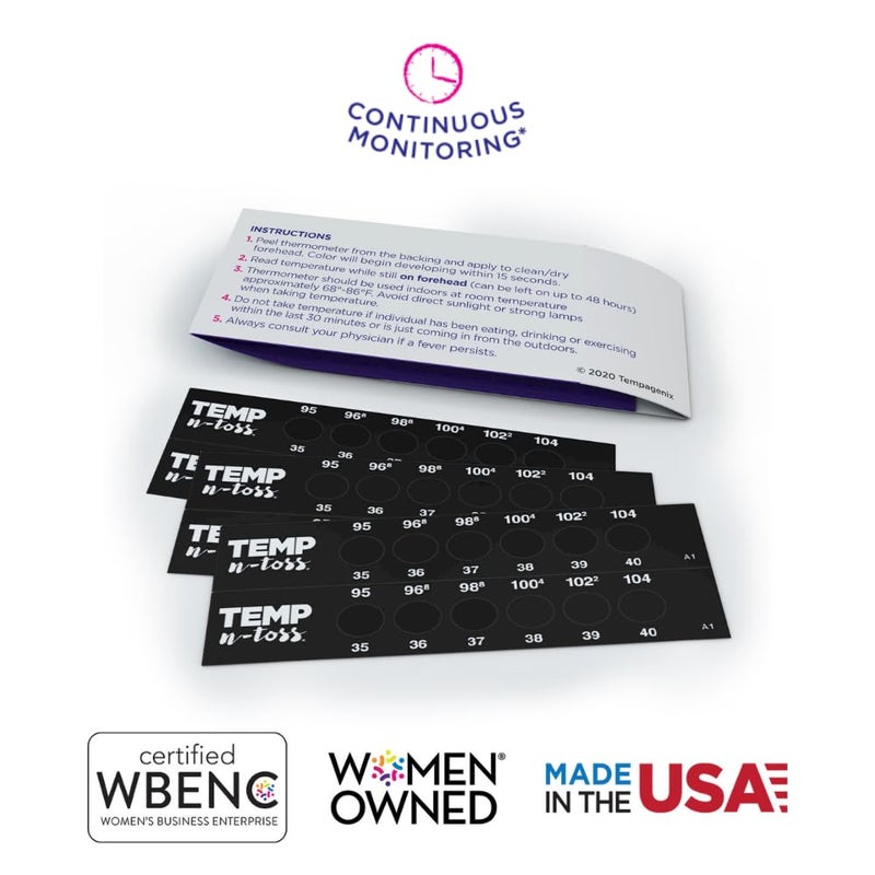 TEMPN-TOSS شرائط مقياس حرارة الجبين القابلة للتخلص السريع - تمب-إن-توس لقياس درجة حرارة الأطفال بدقة ونظافة (12) - Image 4