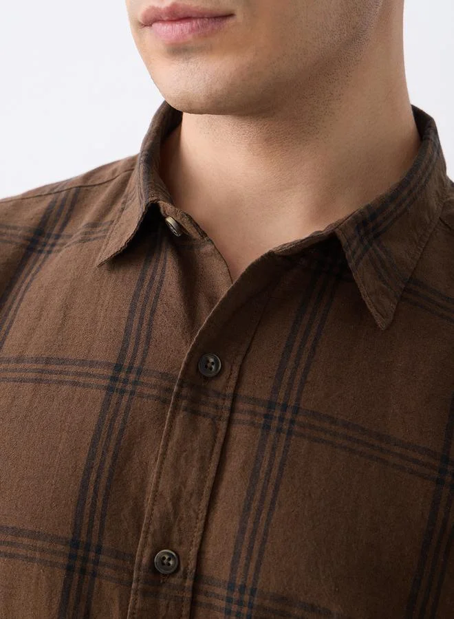 ذا سوليد ستور قميص قطن كاروهات