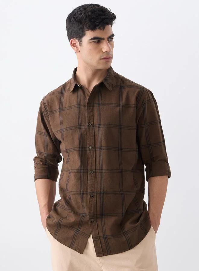 ذا سوليد ستور قميص قطن كاروهات