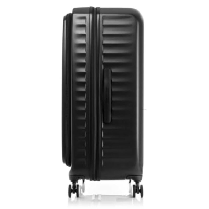 Frontec check-in luggage, 29 inch, polycarbonate, black, expandable book-opening design with shock-absorbing spinner wheels, TSA 008 lock and security zipper, 3-year global warranty - Image 2