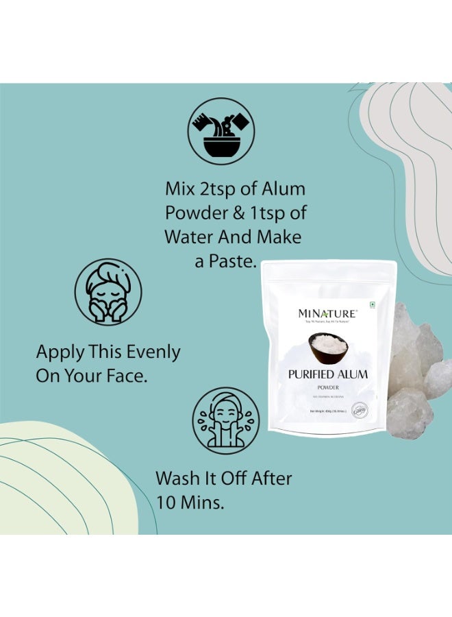 Mi Nature Alum Powder Potassium (Fitkari/Phitkari) -100% Natural Skincare Water Purification Face Mask |454g (16oz)|Face Pack Powder |Cruelty-Free - Image 3
