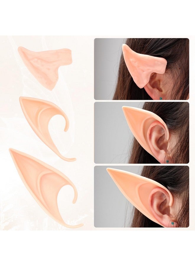 HFATMOS Fairy Pixie Elf Ears, Soft Pointed Latex Elf Ears, Anime Party Dress Up Costume Accessories For Halloween Christmas Party Cosplay Masquerade Accessories (6 Pairs)  - Image 4