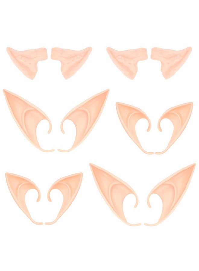 HFATMOS Fairy Pixie Elf Ears, Soft Pointed Latex Elf Ears, Anime Party Dress Up Costume Accessories For Halloween Christmas Party Cosplay Masquerade Accessories (6 Pairs)  - Image 1