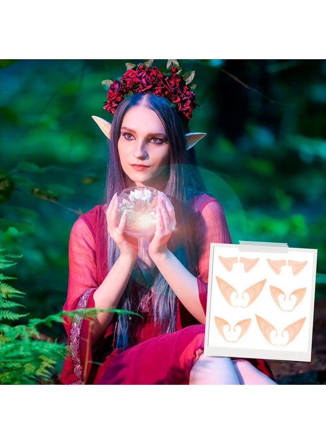 HFATMOS Fairy Pixie Elf Ears, Soft Pointed Latex Elf Ears, Anime Party Dress Up Costume Accessories For Halloween Christmas Party Cosplay Masquerade Accessories (6 Pairs)  - Image 5