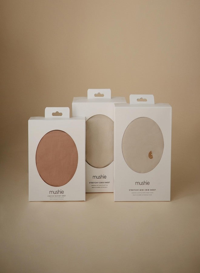 mushie Stretchy & Soft Crib Sheet | Fitted 28" x 52" (Natural) - Image 3
