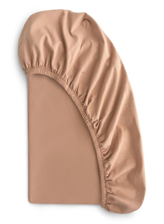 mushie Stretchy & Soft Crib Sheet | Fitted 28" x 52" (Natural) - Image 1