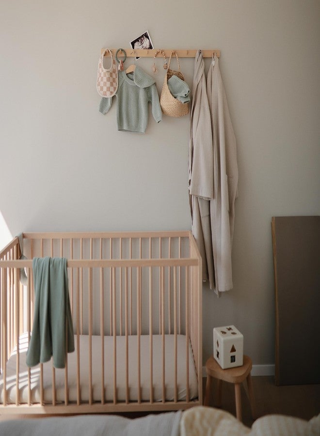 mushie Stretchy & Soft Crib Sheet | Fitted 28" x 52" (Natural) - Image 5