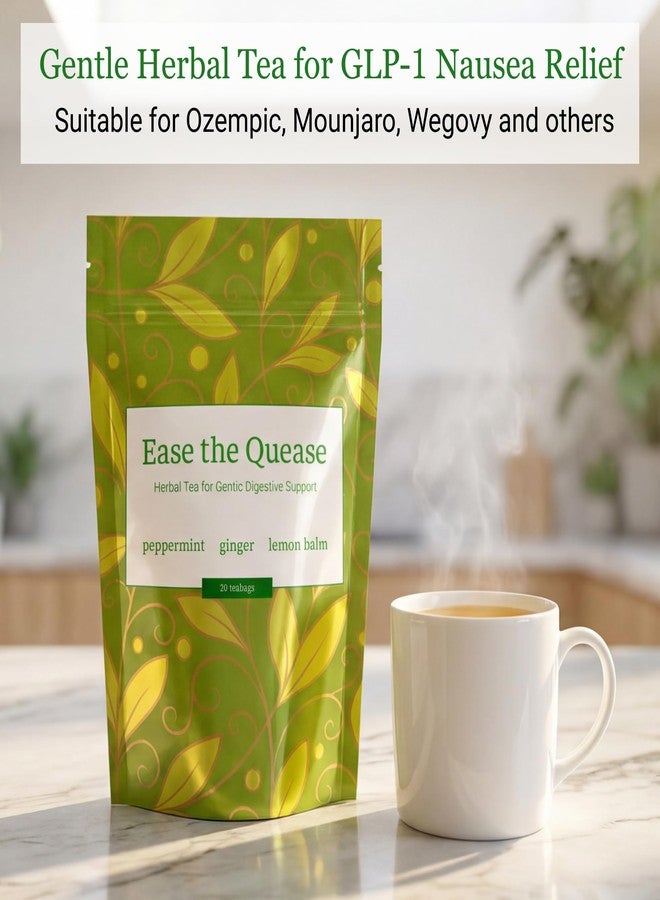 Nutri-Align Ease the Quease Herbal Tea for GLP-1 Wellness | Gentle Support for Digestive Comfort and Overall Well-Being with Soothing Ginger, Peppermint & Lemon Balm | 20 herbal teabags - Image 2
