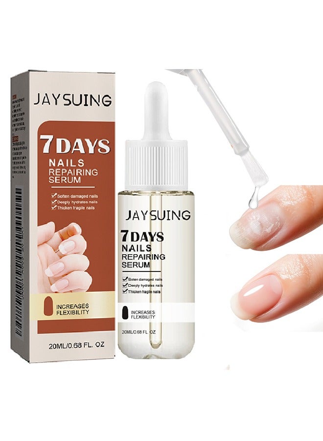 Jaysuing 7 Day Nail Repairing Serum – Nail Repair Oil for Damaged and Brittle Nails, Promotes Faster Nail Growth and Strengthens Nails, Transparent Treatment 20ml - Image 1
