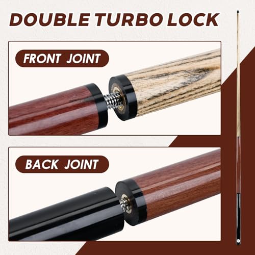 HMQQ Heavy Jump Break Pool Cue 3-Piece 19oz – Stiff 14mm Bakelite Tip, Turbo Joints, Billiard Cue Stick for Powerful Jump & Break Shots - Image 3
