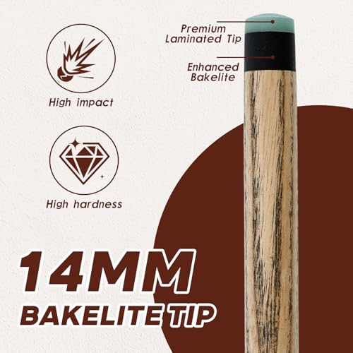 HMQQ Heavy Jump Break Pool Cue 3-Piece 19oz – Stiff 14mm Bakelite Tip, Turbo Joints, Billiard Cue Stick for Powerful Jump & Break Shots - Image 4