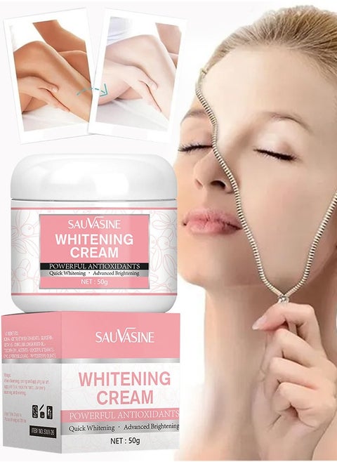 50ml Whitening and Brightening Cream Advanced Skin Brighten Body Cream Moisturizing Anti Wrinkle and Firming Daily Skin Care Cream Body Quick Whitening Cream Rapid Skin Bleaching Cream