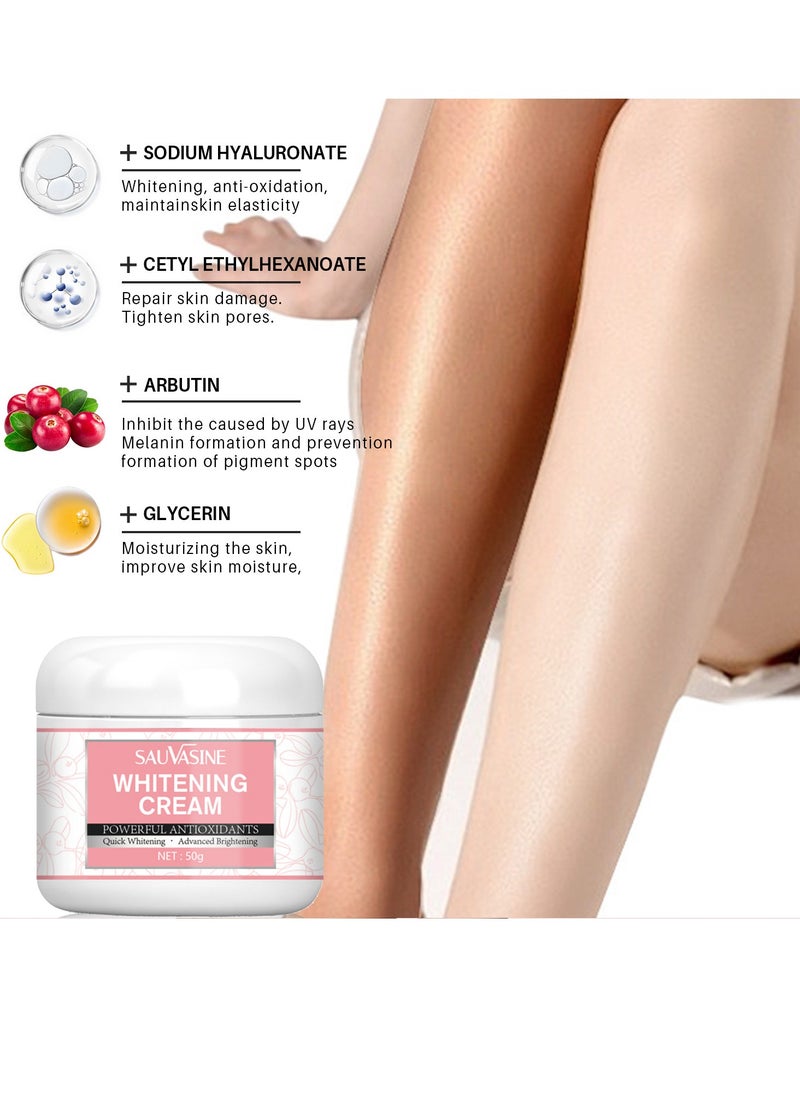 50ml Whitening and Brightening Cream Advanced Skin Brighten Body Cream Moisturizing Anti Wrinkle and Firming Daily Skin Care Cream Body Quick Whitening Cream Rapid Skin Bleaching Cream