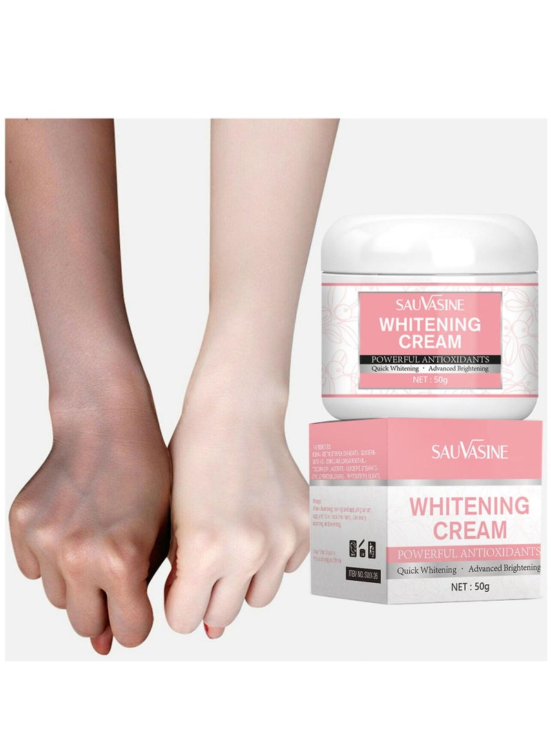 50ml Whitening and Brightening Cream Advanced Skin Brighten Body Cream Moisturizing Anti Wrinkle and Firming Daily Skin Care Cream Body Quick Whitening Cream Rapid Skin Bleaching Cream
