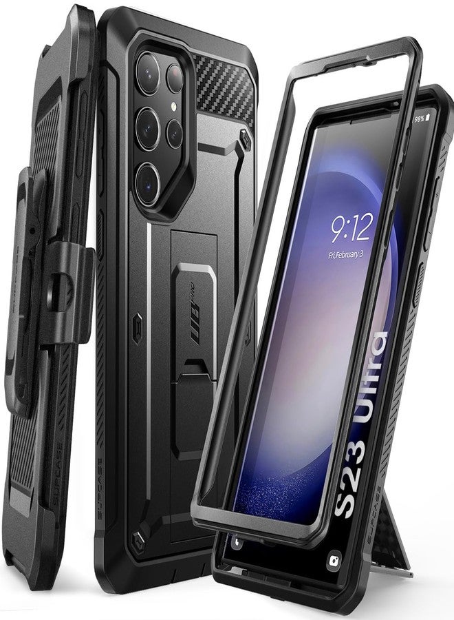 سوبكيس جراب SUPCASE [سلسلة Unicorn Beetle Pro] مصمم لهاتف Samsung Galaxy S23 Ultra 5G (إصدار 2023)، جراب متين مزدوج الطبقات يغطي كامل الجسم مع مسند، بدون واقي شاشة مدمج - أسود - Image 1