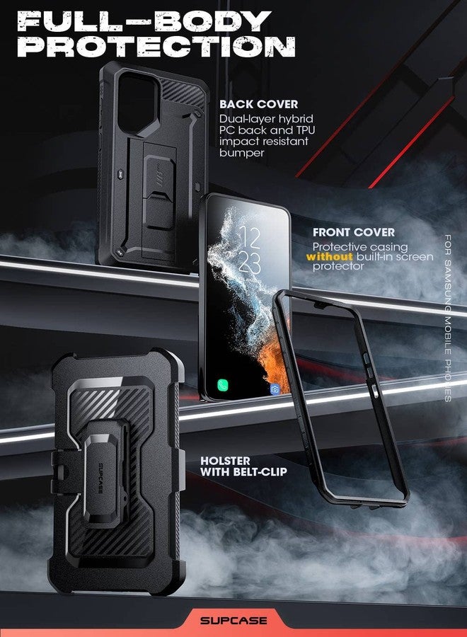 سوبكيس جراب SUPCASE [سلسلة Unicorn Beetle Pro] مصمم لهاتف Samsung Galaxy S23 Ultra 5G (إصدار 2023)، جراب متين مزدوج الطبقات يغطي كامل الجسم مع مسند، بدون واقي شاشة مدمج - أسود - Image 4
